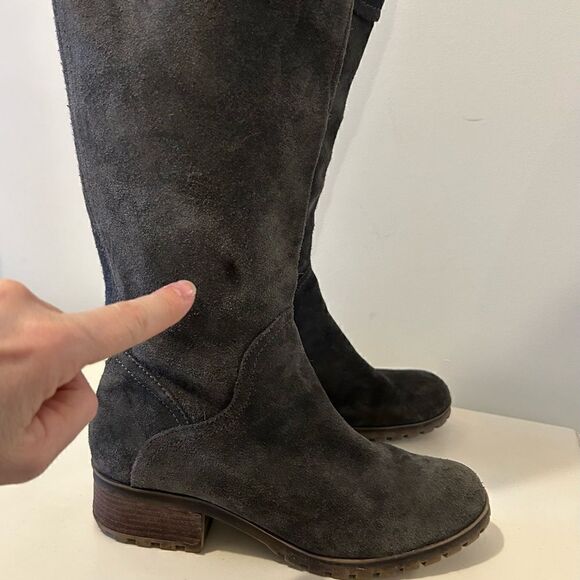 LUCKY BRAND Gray Harleen Suede Over Knee Riding Boots Size 8 - Picture 11 of 12